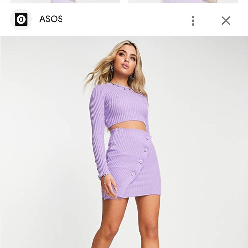 ASOS purple skirt suit with tags